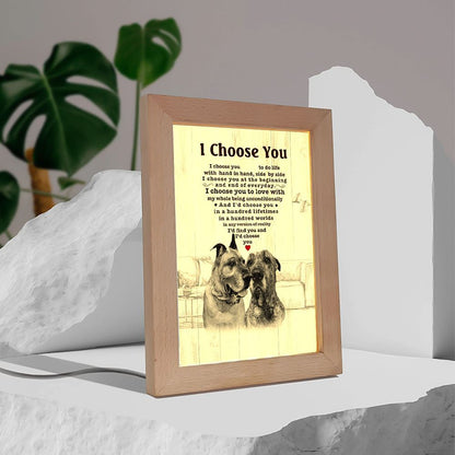 Great Dane I Choose You Bulldog Lover Dog Mom Frame Lamp, Mother's Day Night Light, Best Mom Ever, Gift For Mom