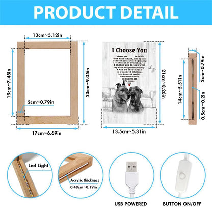 Great Dane I Choose You Bulldog Lover Dog Mom Frame Lamp, Mother's Day Night Light, Best Mom Ever, Gift For Mom