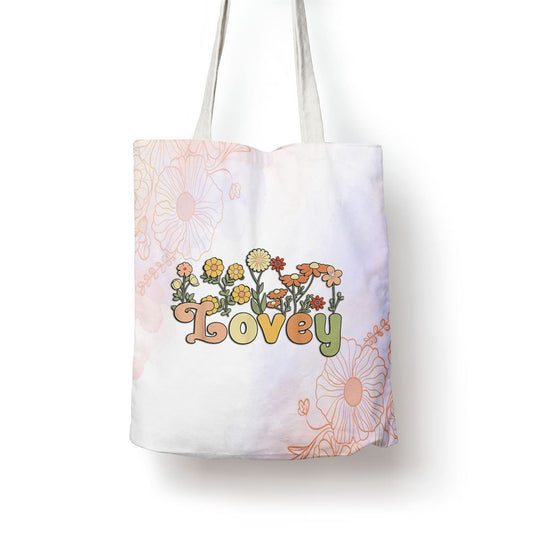 Groovy Lovey Grandmother Flowers Lovey Grandma Tote Bag, Women Tote Bag, Canvas Tote Bag, Printed Tote Bag