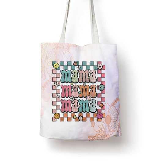 Groovy Mama Retro Checker Matching Family Mothers Day Party Tote Bag, Women Tote Bag, Canvas Tote Bag, Printed Tote Bag