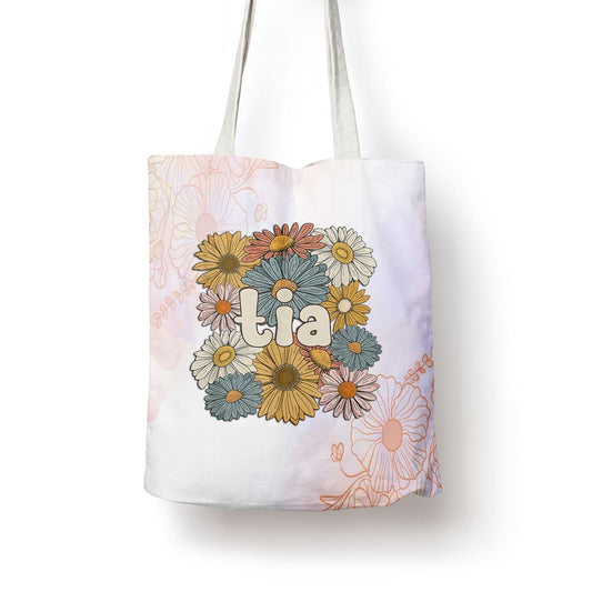 Groovy Tia Grandmother Flowers Tia Grandma Tote Bag, Women Tote Bag, Canvas Tote Bag, Printed Tote Bag