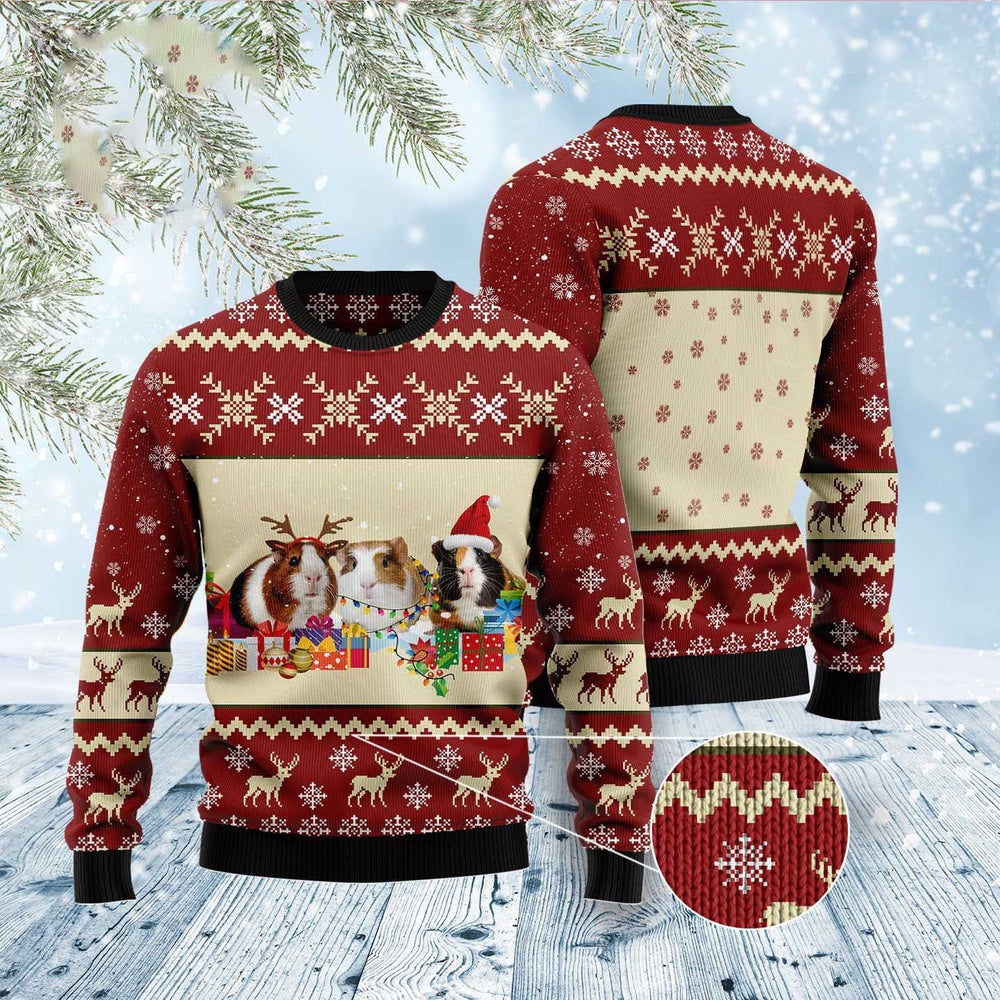 Guinea Pig Snow Ugly Christmas Sweater, Funny Xmas Sweater, Sweater Xmas