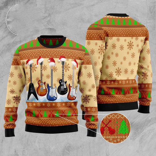 Guitar Xmas Ugly Christmas Sweater, Funny Xmas Sweater, Sweater Xmas