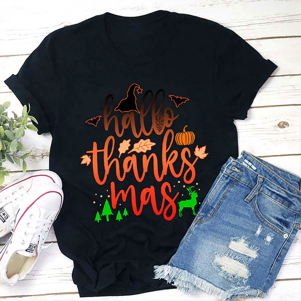 Hallothanksmas T Shirt, Merry T Shirt, Unisex Christmas Shirts