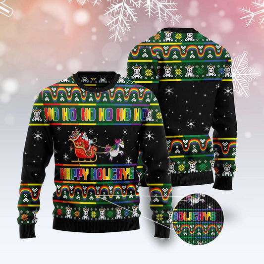 Happy Holigays Ugly Christmas Sweater, Funny Xmas Sweater, Sweater Xmas