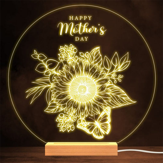 Happy Mother's Day Heart Poem Greatest Gift Gift Lamp Night Light, Mother's Day Night Lights For Bedroom