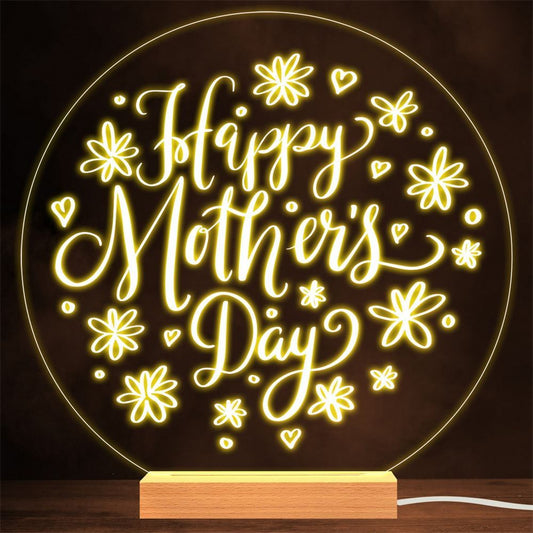 Happy Mother's Day Mum & Daughter Heart Gift Lamp Night Light, Mother's Day Night Lights For Bedroom