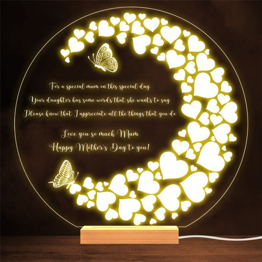 Happy Mother's Day Mum & Son Gift Lamp Night Light, Mother's Day Night Lights For Bedroom