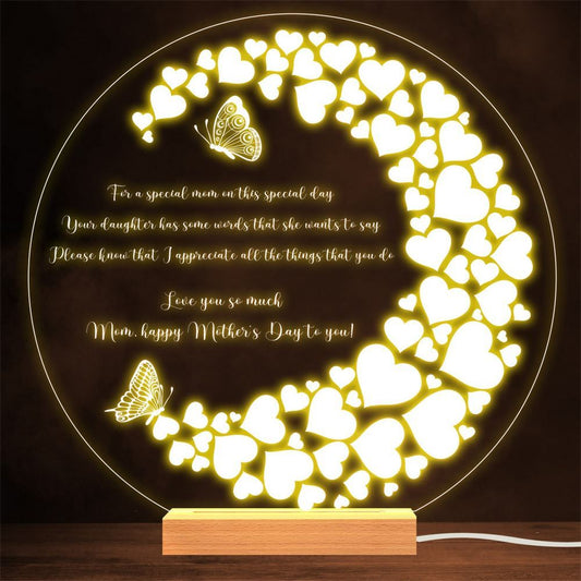 Happy Mother's Day Silhouette Mother Afro Gift Lamp Night Light, Mother's Day Night Lights For Bedroom