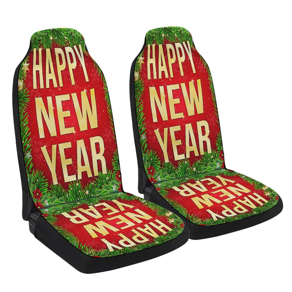 Happy New Year Christmas Cars Seat Cover, Christmas Car Seat Covers, Car Decor Gift