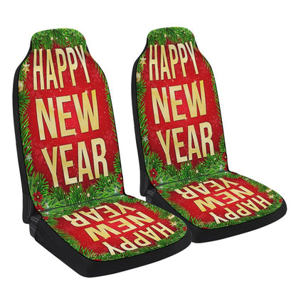 Happy New Year Christmas Cars Seat Cover, Christmas Car Seat Covers, Car Decor Gift