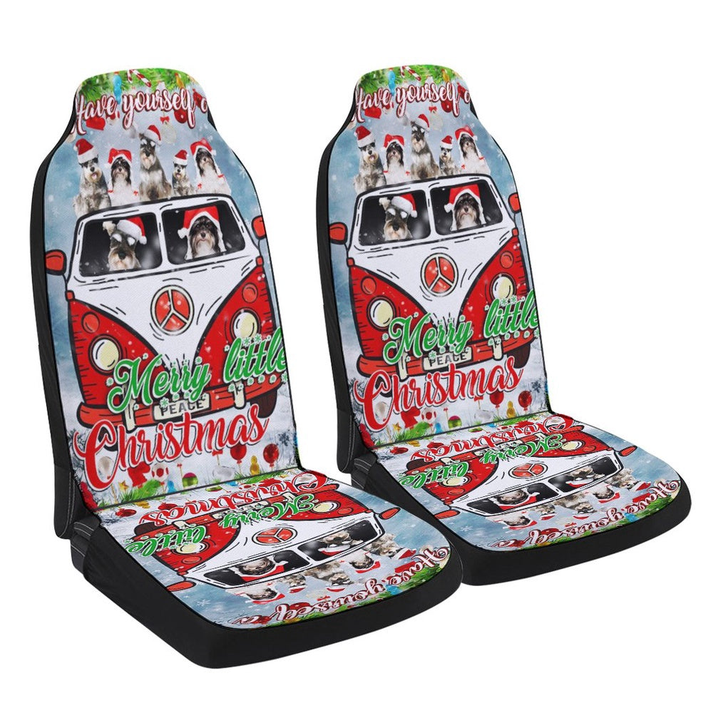 Have Yourself A Merry Little Christmas Schnauzer Cars Seat Cover, Christmas Car Seat Covers, Car Decor Gift