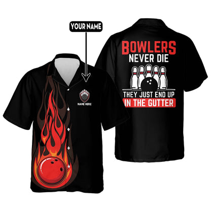 Hawaiian Bowling Shirt, Blowers Never Die Hawaiian Shirt, Custom Bowling Shirt, Button Up Bowling Shirts