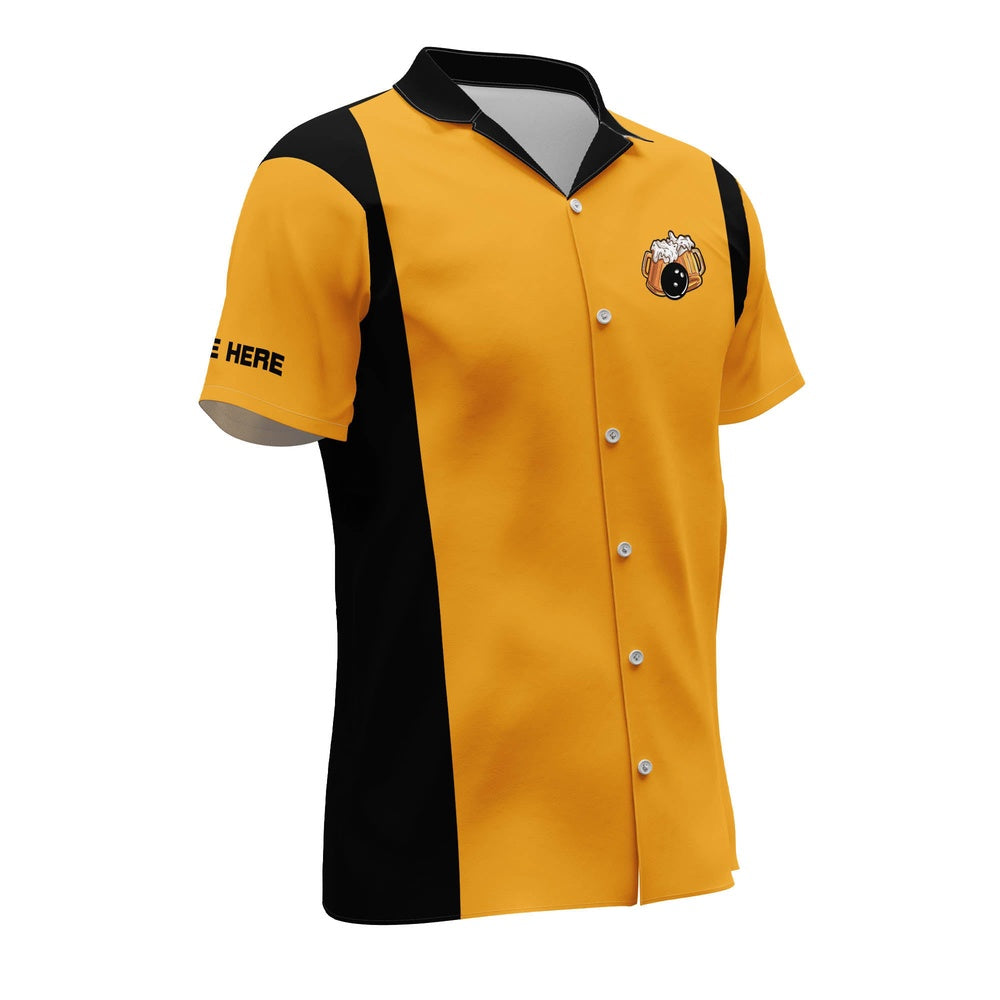 Hawaiian Bowling Shirt, Bowling And Beer That's Why I'm Here, Custom Bowling Shirt, Button Up Bowling Shirts