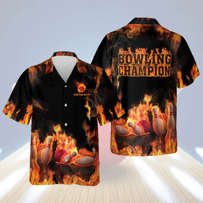 Hawaiian Bowling Shirt, Bowling Champion Bowling Shirts, Custom Bowling Shirt, Button Up Bowling Shirts