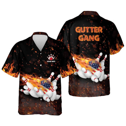 Hawaiian Bowling Shirt, Bowling Gutter Gang Hawaiian Shirt, Custom Bowling Shirt, Button Up Bowling Shirts