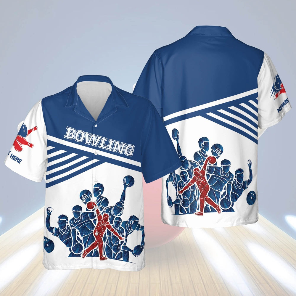 Hawaiian Bowling Shirt, Bowling Hawaiian Shirts Unisex, Custom Bowling Shirt, Button Up Bowling Shirts