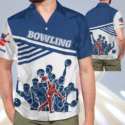 Hawaiian Bowling Shirt, Bowling Hawaiian Shirts Unisex, Custom Bowling Shirt, Button Up Bowling Shirts