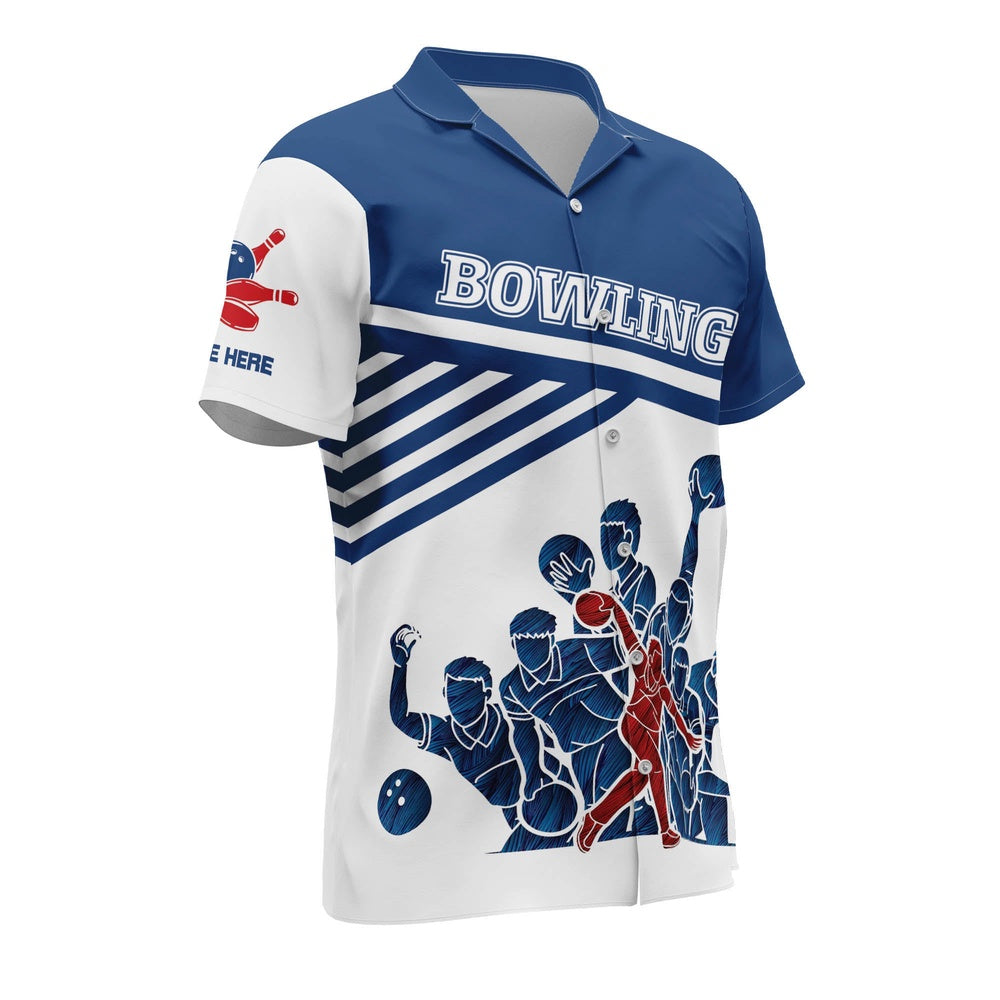 Hawaiian Bowling Shirt, Bowling Hawaiian Shirts Unisex, Custom Bowling Shirt, Button Up Bowling Shirts