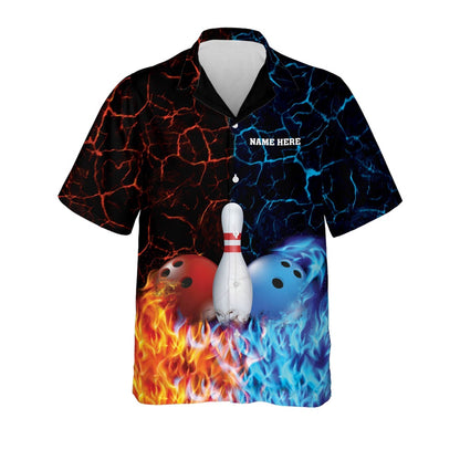Hawaiian Bowling Shirt, Bowling King Hawaiian Bowling Shirts, Custom Bowling Shirt, Button Up Bowling Shirts