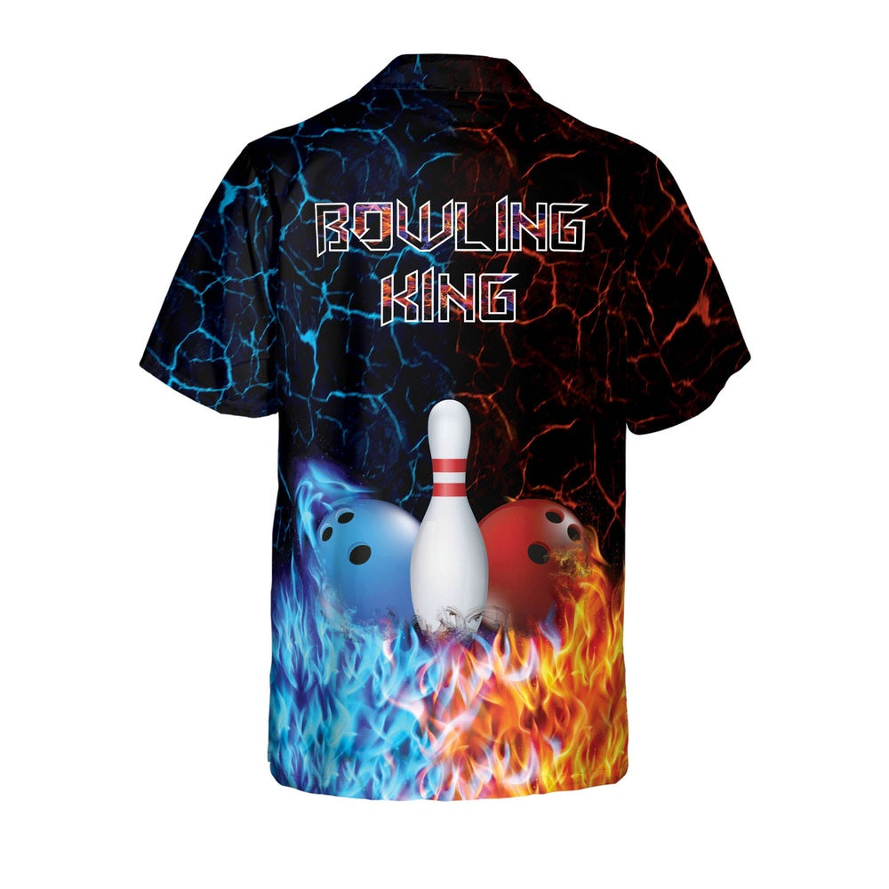 Hawaiian Bowling Shirt, Bowling King Hawaiian Bowling Shirts, Custom Bowling Shirt, Button Up Bowling Shirts