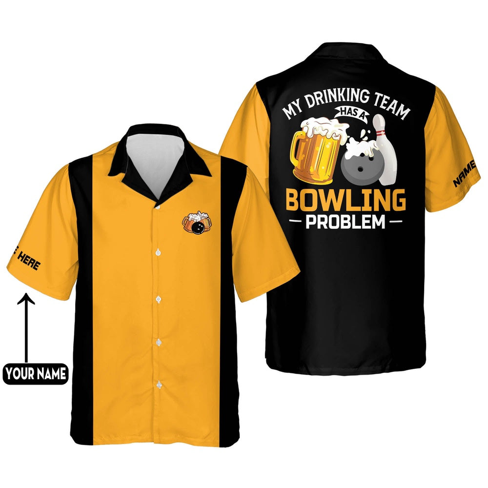 Hawaiian Bowling Shirt, Bowling Problem Hawaiian Shirt Unisex, Custom Bowling Shirt, Button Up Bowling Shirts