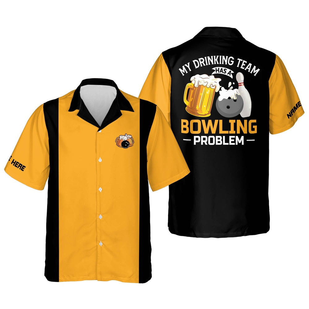 Hawaiian Bowling Shirt, Bowling Problem Hawaiian Shirt Unisex, Custom Bowling Shirt, Button Up Bowling Shirts