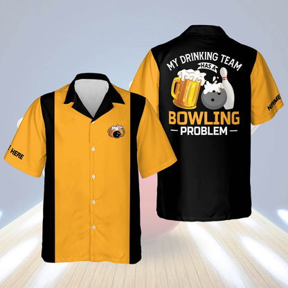 Hawaiian Bowling Shirt, Bowling Problem Hawaiian Shirt Unisex, Custom Bowling Shirt, Button Up Bowling Shirts