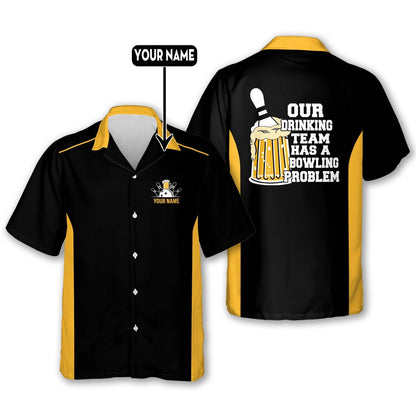 Hawaiian Bowling Shirt, Bowling Problem Hawaiian Shirts, Custom Bowling Shirt, Button Up Bowling Shirts
