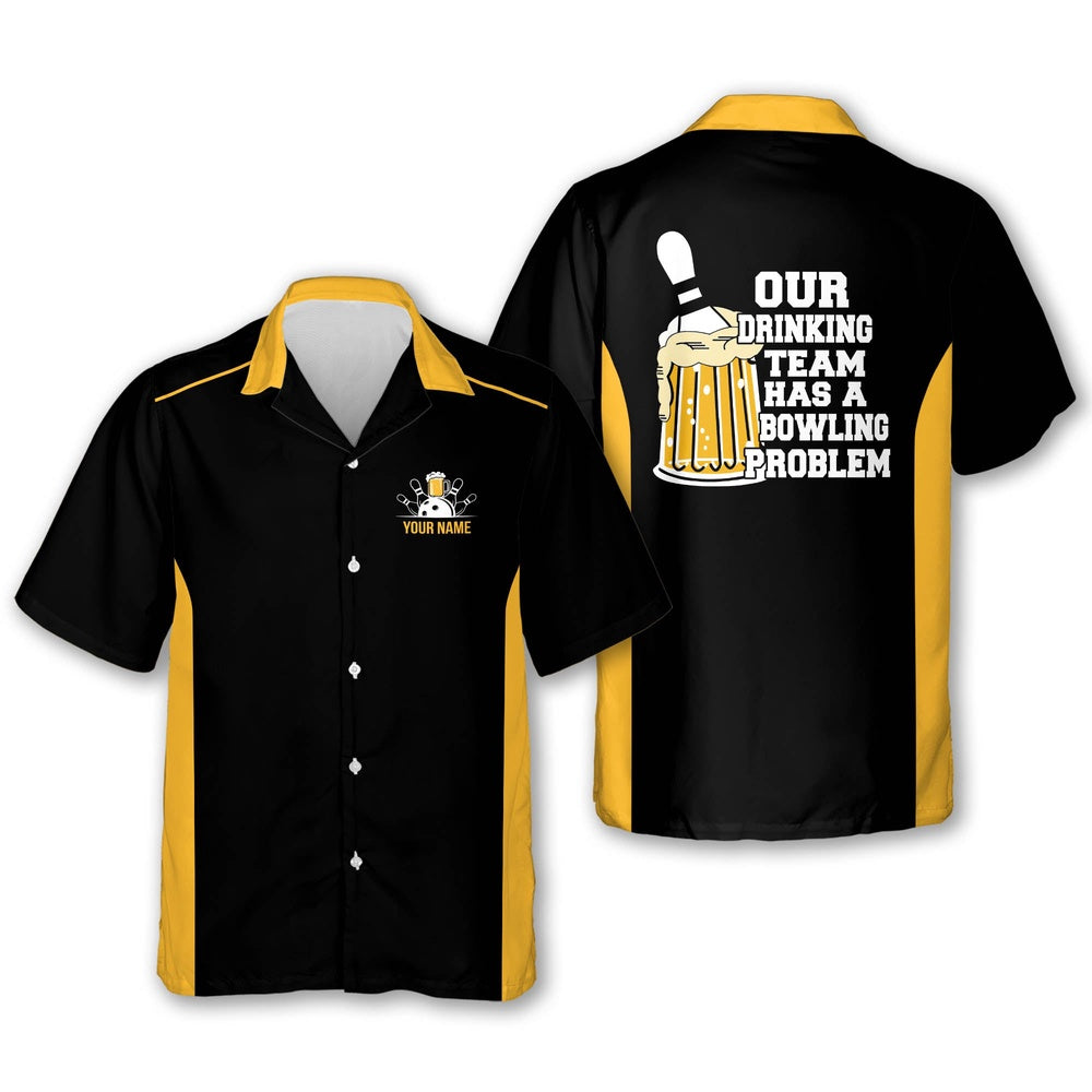Hawaiian Bowling Shirt, Bowling Problem Hawaiian Shirts, Custom Bowling Shirt, Button Up Bowling Shirts