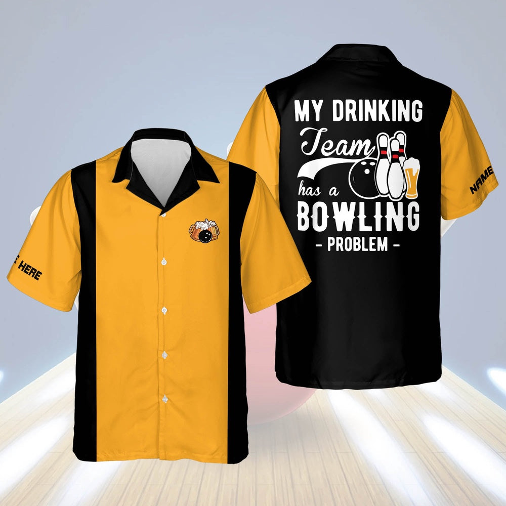 Hawaiian Bowling Shirt, Bowling Problem Men And Women, Custom Bowling Shirt, Button Up Bowling Shirts