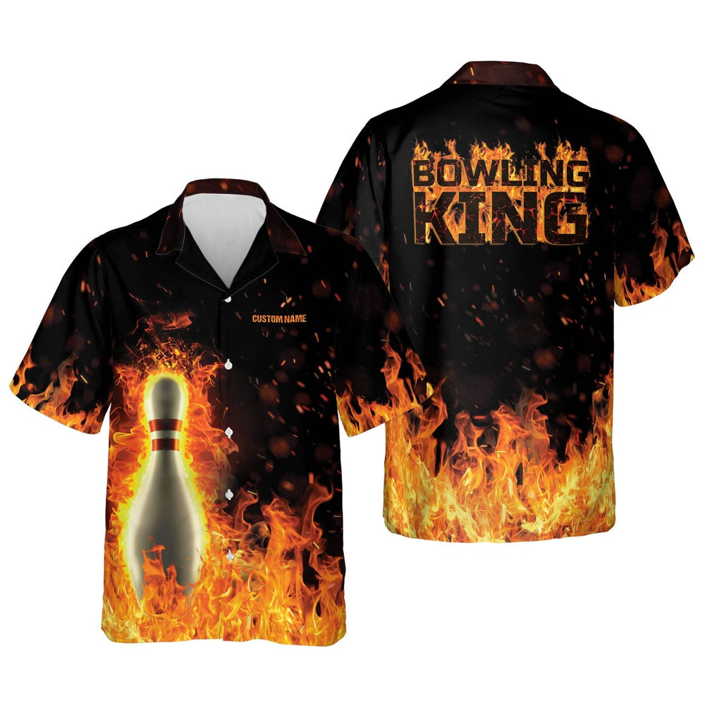 Hawaiian Bowling Shirt, Bowling Retro Vintage Hawaiian Shirt, Custom Bowling Shirt, Button Up Bowling Shirts