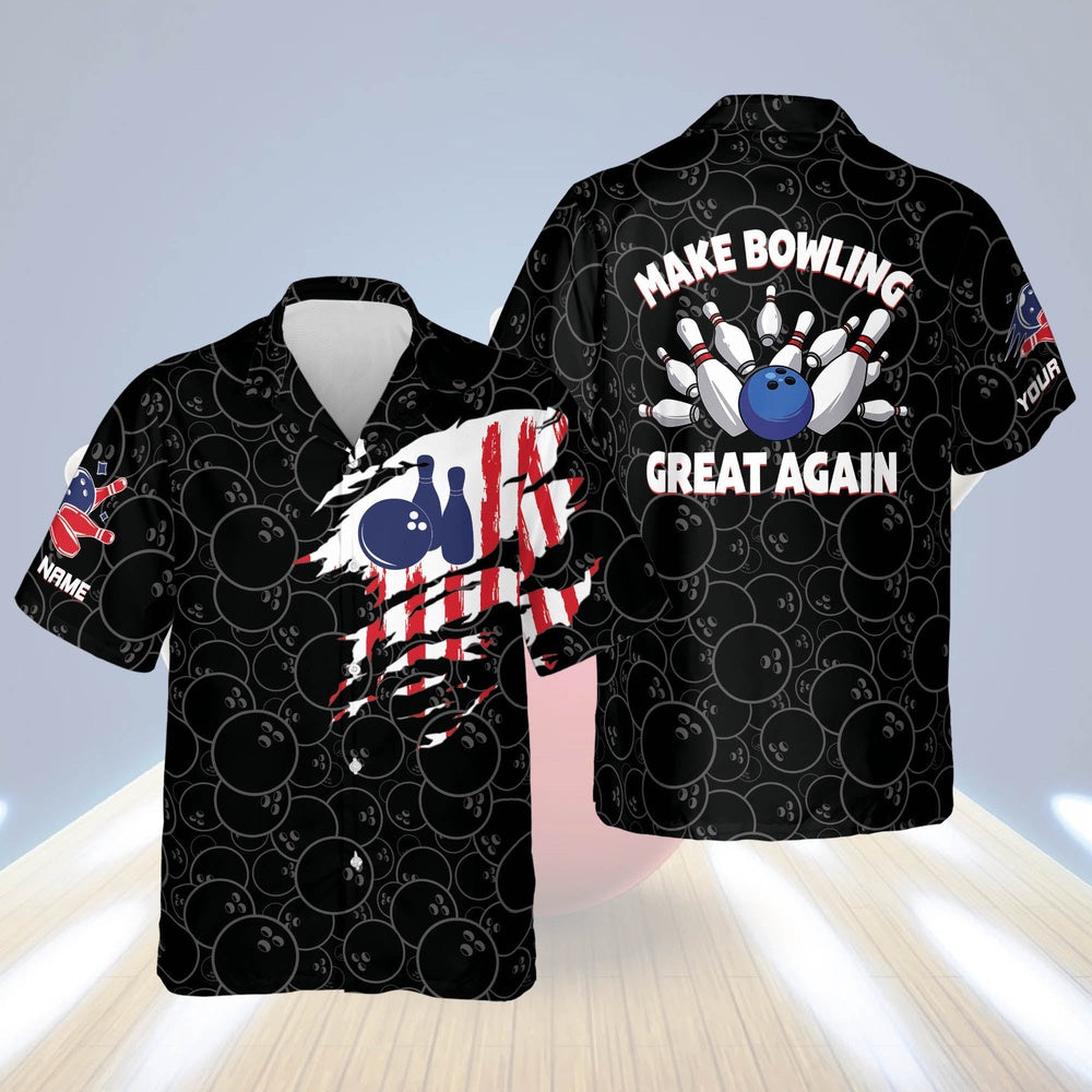 Hawaiian Bowling Shirt, Bowling Shirt For Men And Women, Custom Bowling Shirt, Button Up Bowling Shirts