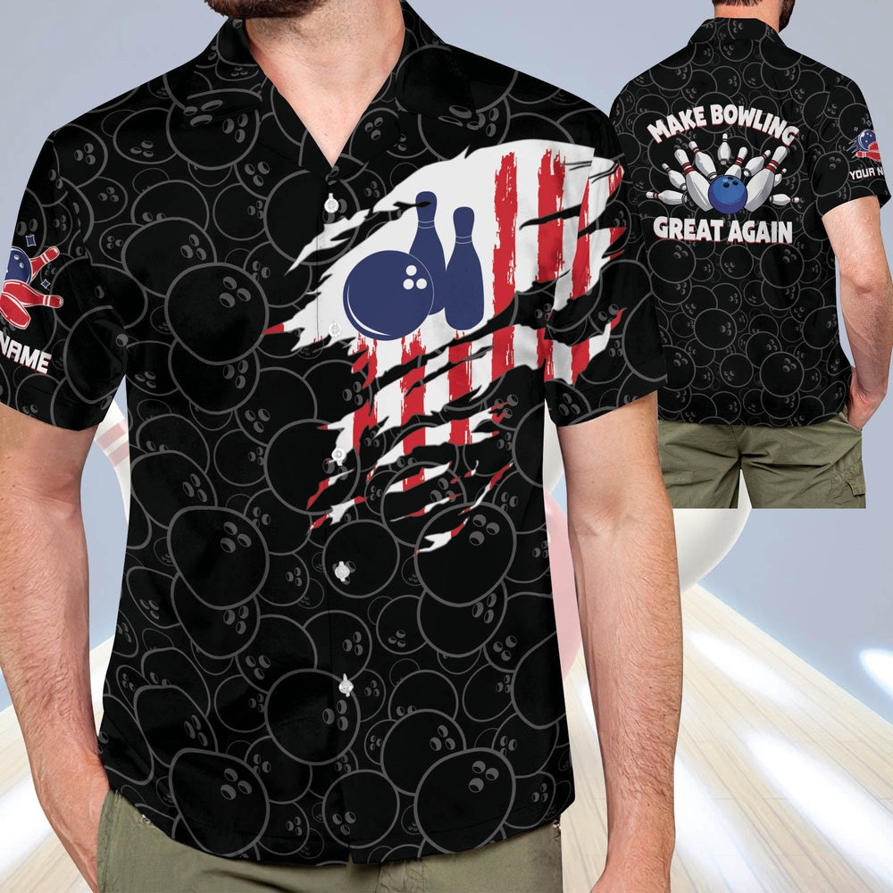 Hawaiian Bowling Shirt, Bowling Shirt For Men And Women, Custom Bowling Shirt, Button Up Bowling Shirts