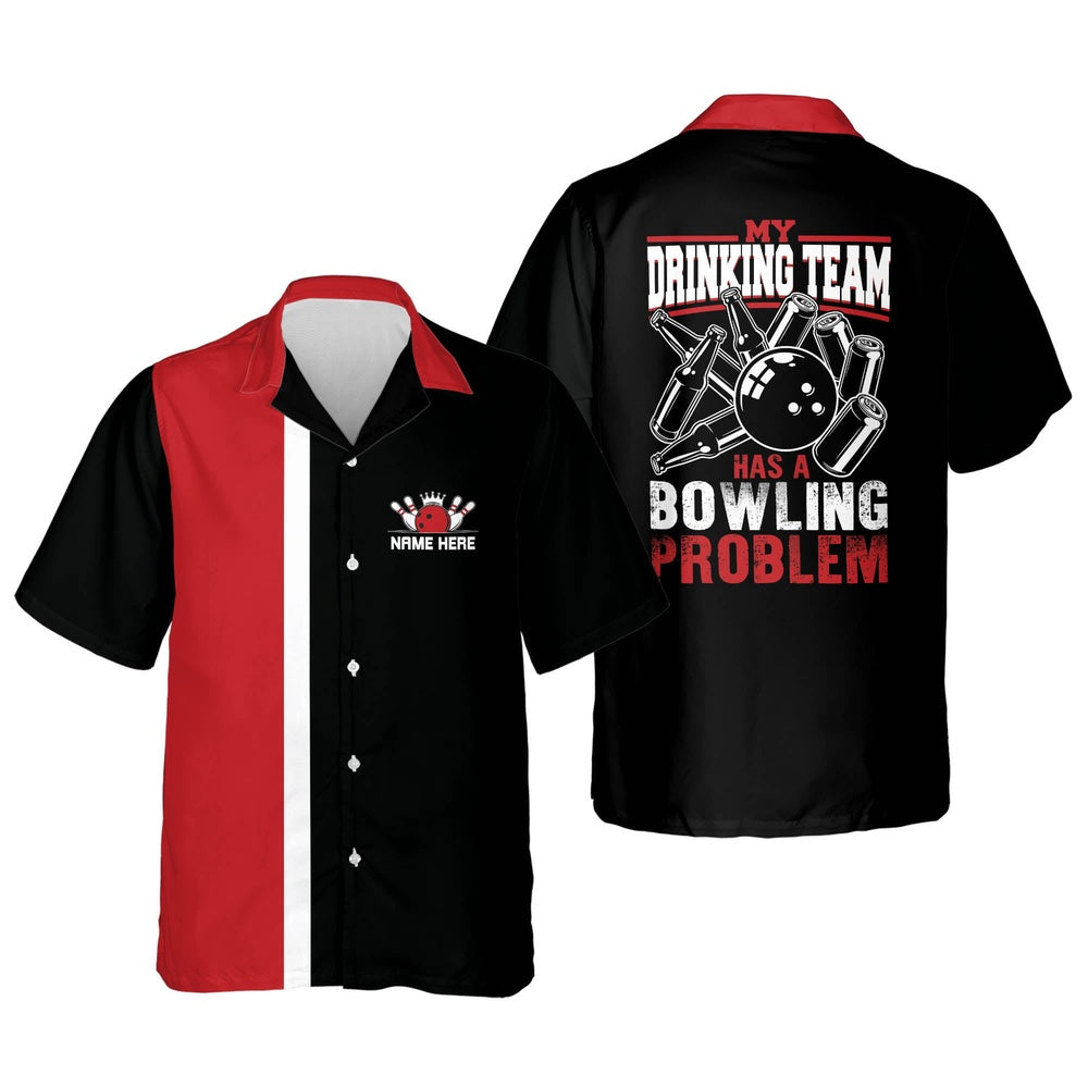 Hawaiian Bowling Shirt, Custom Funny Hawaiian Bowling Shirt, Custom Bowling Shirt, Button Up Bowling Shirts