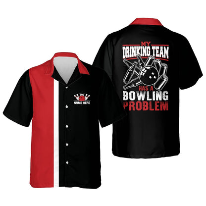 Hawaiian Bowling Shirt, Custom Funny Hawaiian Bowling Shirt, Custom Bowling Shirt, Button Up Bowling Shirts