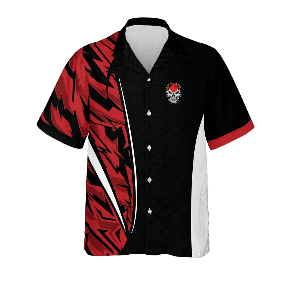 Hawaiian Bowling Shirt, Custom Skull Bowling Hawaiian Shirt, Custom Bowling Shirt, Button Up Bowling Shirts