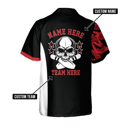Hawaiian Bowling Shirt, Custom Skull Bowling Hawaiian Shirt, Custom Bowling Shirt, Button Up Bowling Shirts