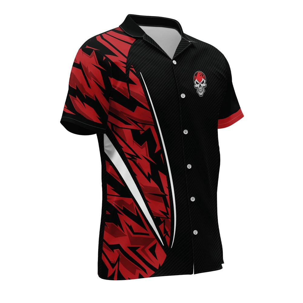 Hawaiian Bowling Shirt, Custom Skull Bowling Hawaiian Shirt, Custom Bowling Shirt, Button Up Bowling Shirts