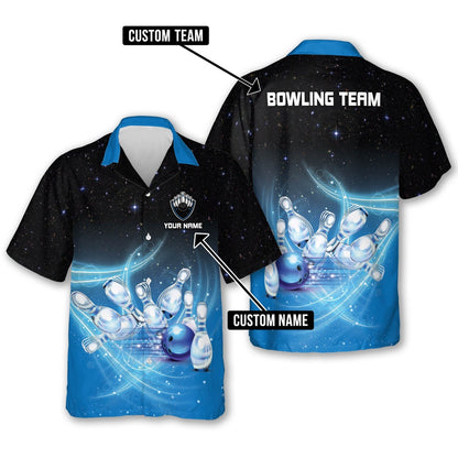 Hawaiian Bowling Shirt, Custom Team USA Bowling Button-Down Hawaiian Shirt, Custom Bowling Shirt, Button Up Bowling Shirts