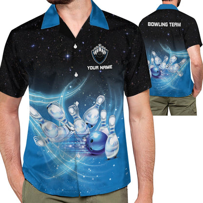 Hawaiian Bowling Shirt, Custom Team USA Bowling Button-Down Hawaiian Shirt, Custom Bowling Shirt, Button Up Bowling Shirts