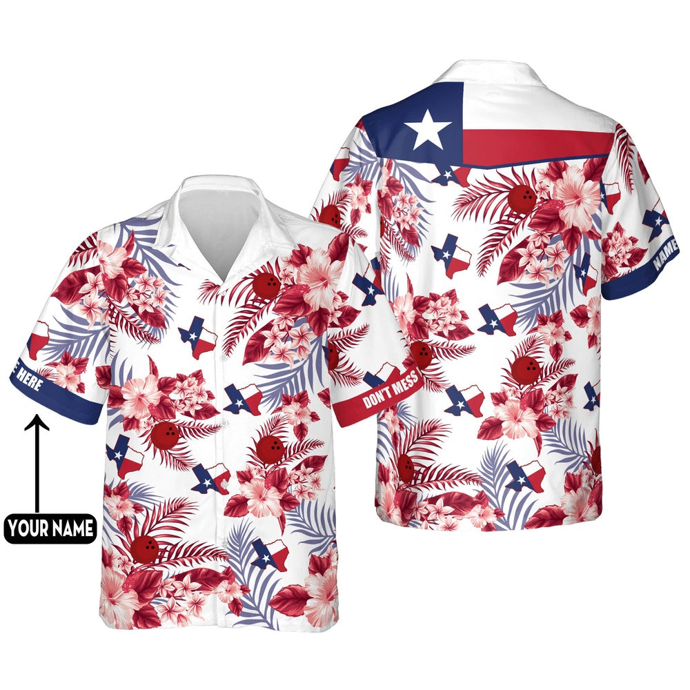 Hawaiian Bowling Shirt, Custom Texas Bowling Hawaiian Shirt, Custom Bowling Shirt, Button Up Bowling Shirts
