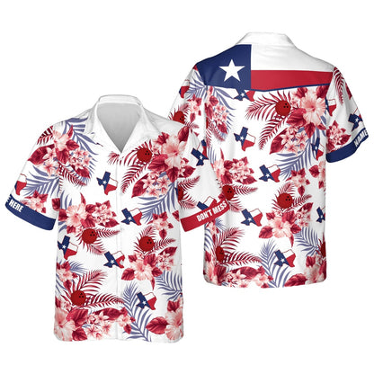 Hawaiian Bowling Shirt, Custom Texas Bowling Hawaiian Shirt, Custom Bowling Shirt, Button Up Bowling Shirts