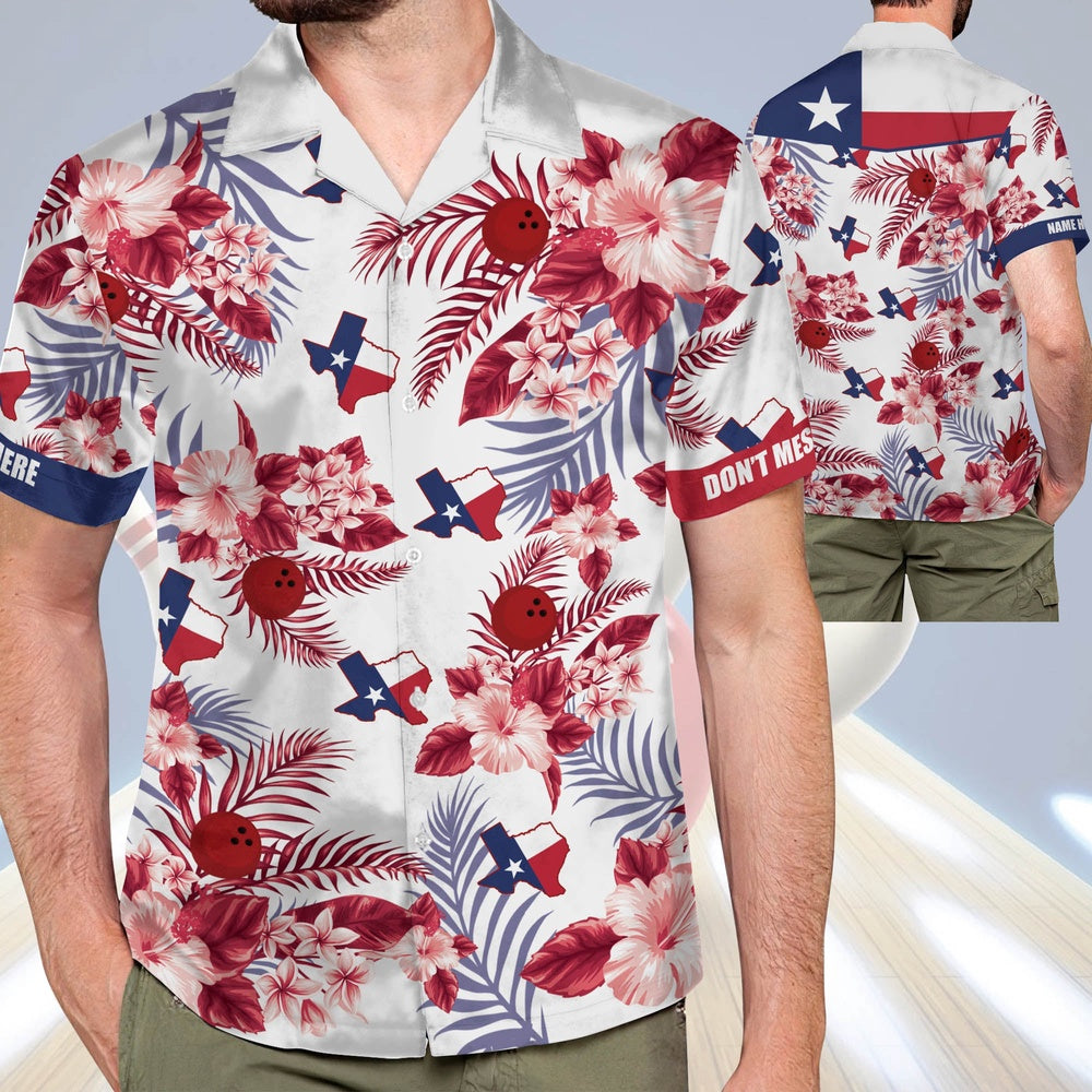 Hawaiian Bowling Shirt, Custom Texas Bowling Hawaiian Shirt, Custom Bowling Shirt, Button Up Bowling Shirts