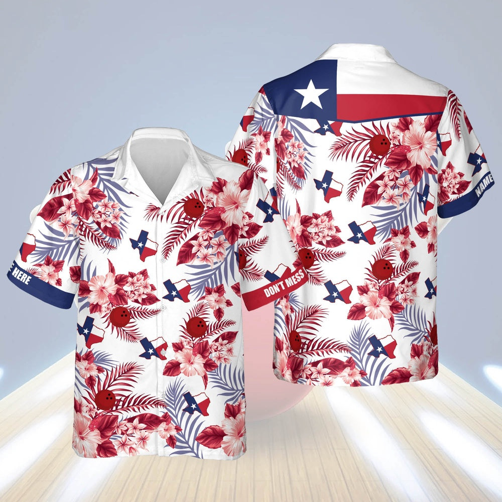 Hawaiian Bowling Shirt, Custom Texas Bowling Hawaiian Shirt, Custom Bowling Shirt, Button Up Bowling Shirts