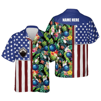Hawaiian Bowling Shirt, Custom USA Texas Flag Hawaiian Shirts, Custom Bowling Shirt, Button Up Bowling Shirts