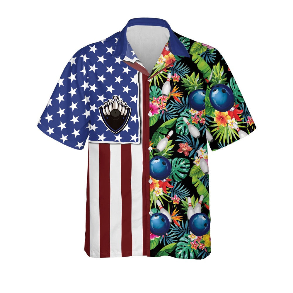 Hawaiian Bowling Shirt, Custom USA Texas Flag Hawaiian Shirts, Custom Bowling Shirt, Button Up Bowling Shirts