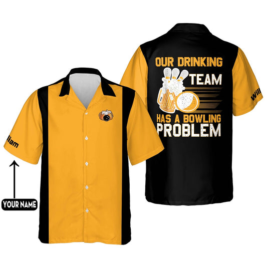 Hawaiian Bowling Shirt, Has A Bowling Problem Hawaiian Shirt, Custom Bowling Shirt, Button Up Bowling Shirts