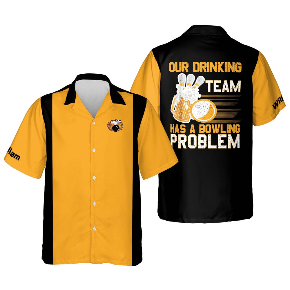 Hawaiian Bowling Shirt, Has A Bowling Problem Hawaiian Shirt, Custom Bowling Shirt, Button Up Bowling Shirts