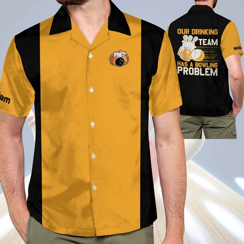 Hawaiian Bowling Shirt, Has A Bowling Problem Hawaiian Shirt, Custom Bowling Shirt, Button Up Bowling Shirts